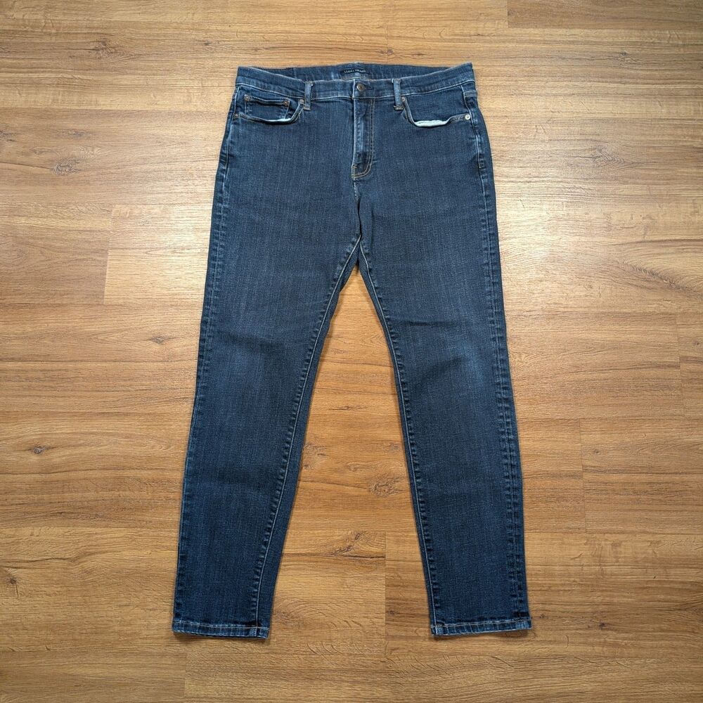 Lucky Brand 411 Athletic Taper Jeans Men's 36x32(30) Blue Stretch Dark Wash